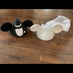 Mickey and Minnie bride and groom hats